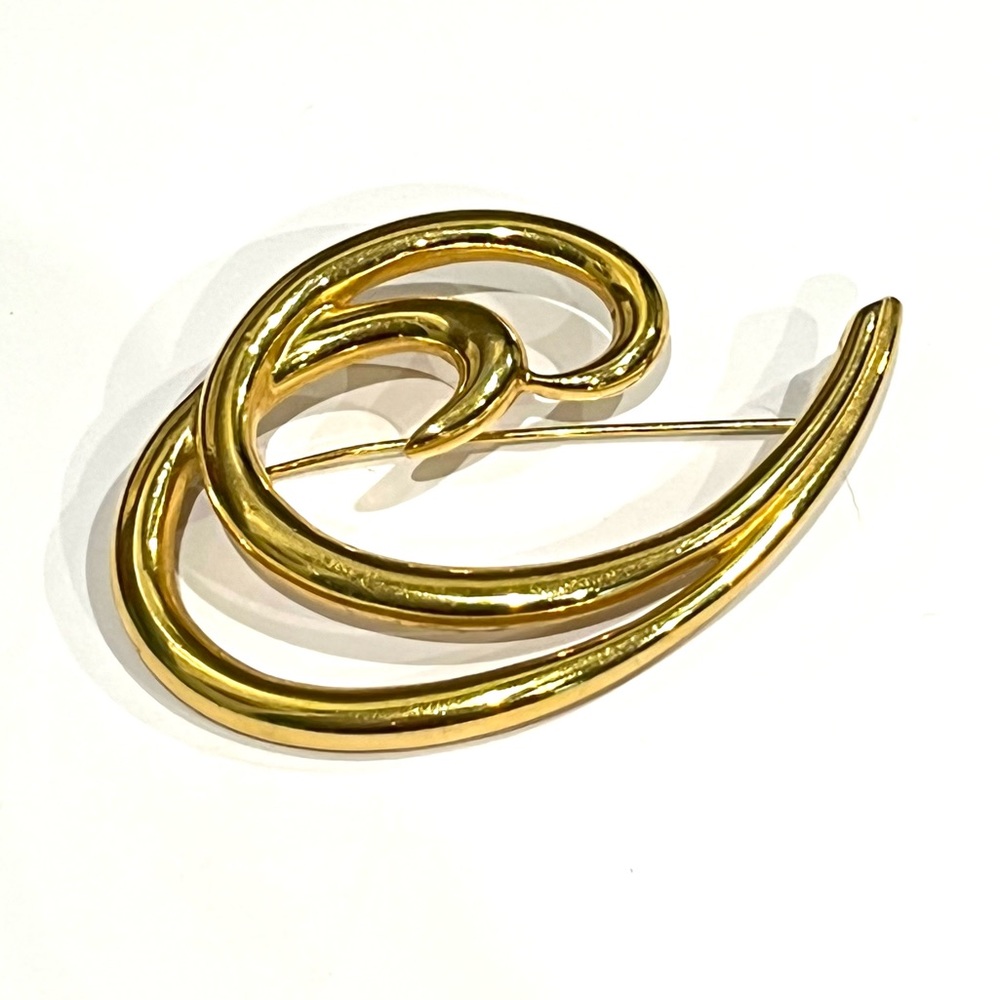 Trifari Gold Swirl Brooch